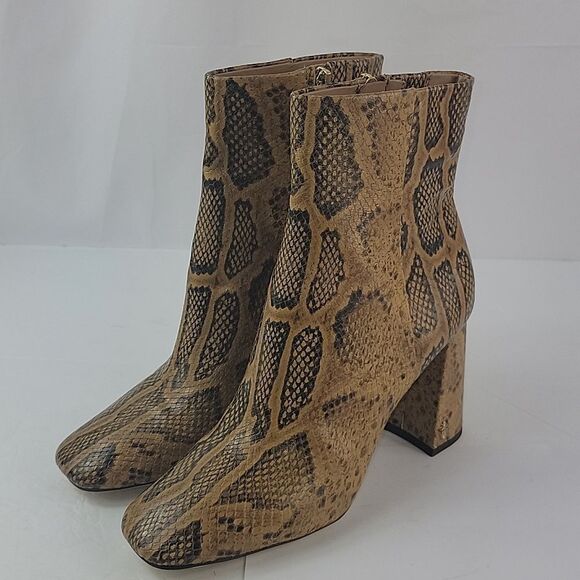 Sam Edelman Codie Snake-Embossed Leather Ankle Boots - Picture 8 of 16